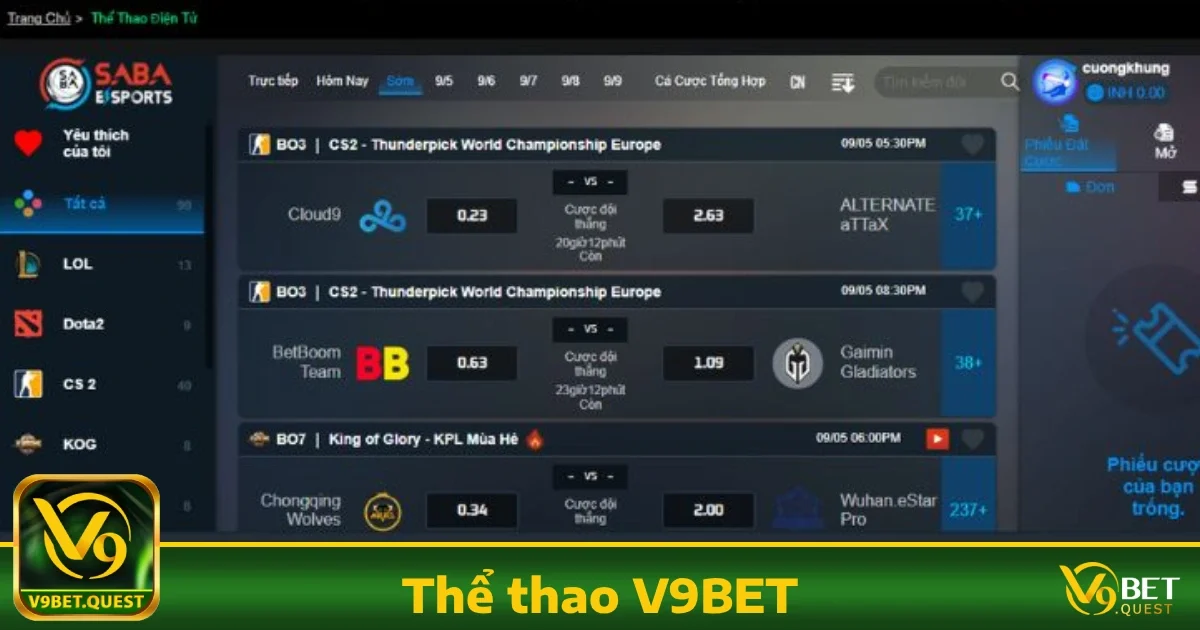 Hướng dẫn tham gia Thể thao V9BET